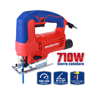 Sierra Caladora Workpro 710w Corte Accesorios Cambio Rapido