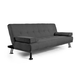 Sofá Cama Reclinable Futón Archi Con Posavasos Tizi Deco Dark Gray