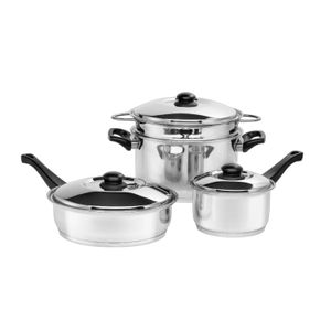 Batería de cocina olla sarten acero inoxidable 3 Piezas Golden Art