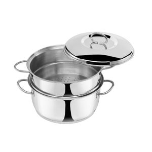 Olla Vaporiera 24cm de acero inoxidable 18/10 triple fondo Golden Art