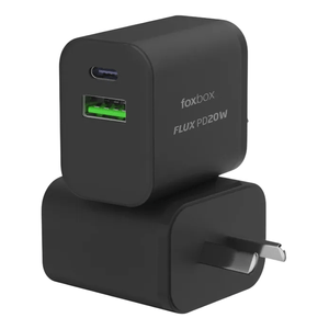 CARGADOR FOXBOX FLUX 20W NEGRO CON CABLE PRISM TYPE C (7992)