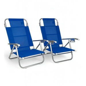 Set de reposeras playera baja de aluminio. Comodohome