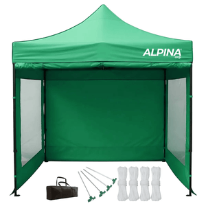 Gazebo 3x3 Plegable 2 Ventanas 20 Kg Crystal Tent Alpina