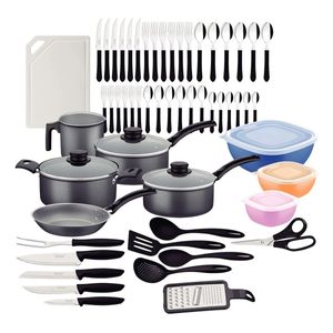 Kit Bateria De Cocina Tramontina De 56 Piezas Ollas Cubierto