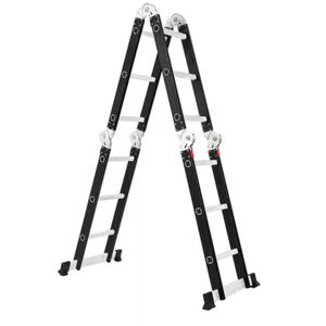 Escalera Multipropósito Aluminio 12 Escalones 4x3 Negro