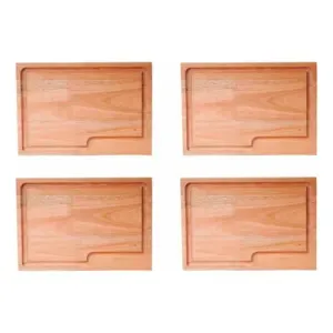 Set De 4 Platos Bbq Grill Madera Rectangular 30x20 Cm