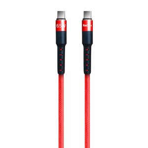 CABLE FOXBOX ROUND PRO TYPE-C A TYPE-C , ROJO, 1.25M (7476)