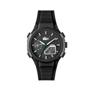 RELOJ ANALÓGICO DIGITAL LACOSTE - CORREA SILICONA NEGRA, CAJA  NEGRA (RLAC0020)