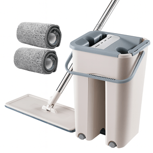 Trapeador Balde Centrifugo Con 2 Mopas Planas Hogar Actual