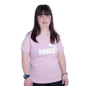 Remera Puma Essentials Logo Heather Sportstyle Mujer Moda Rosa