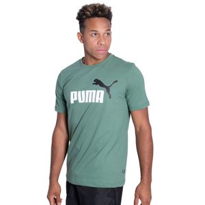 Remera Puma Essentials+ Colorblock Logo Sportstyle Hombre Moda Verde