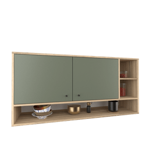 ALACENA MODERNA DE 120 CM VERDE SAFARI 2 PUERTAS JOUMELA