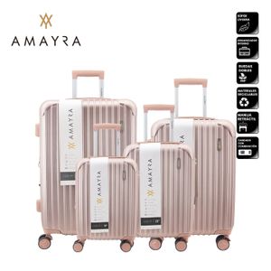 SET DE 4 VALIJAS 18" 20" 24" 28" ABS ROSA AMAYRA