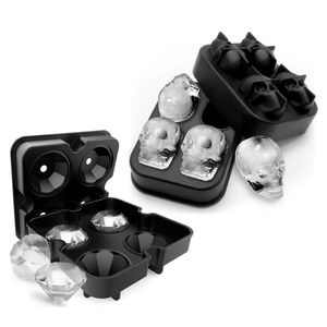Set x2 de Cubeteras de Silicona Para Hielo Gadnic ICE04 4 Hielos Calavera Y Diamante