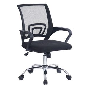 Silla De Oficina Ergonomica Mesh Apoyabrazos y Ruedas Negra