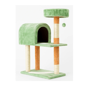 Rascador Gato Compacto Gengis Con Cueva Plataforma Y Juguete