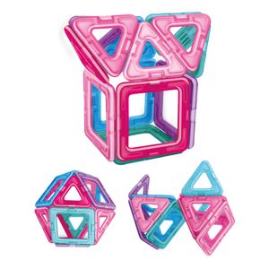 Playmags Juego de Bloques Magnéticos Incluye 14 Piezas Rosas