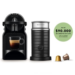 Cafetera Nespresso Inissia Monodosis + Aeroccino Cápsulas de Regalo