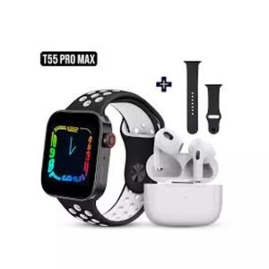 SMARTWATCH T55 PROMAX 2 MALLAS + AURI. BT NEGRA y GRIS