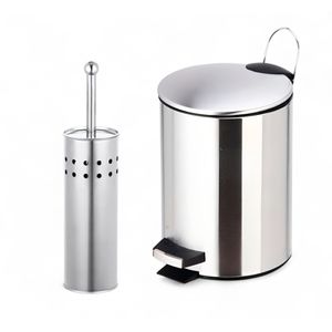 Escobilla Acero + Cesto Residuos Acero Inox. 5L Hogar Actual