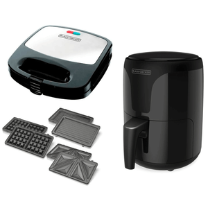 Combo Black+Decker Freidora de Aire + Waflera Sandwichera