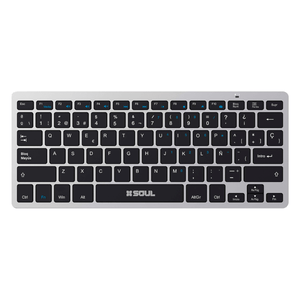 Teclado Inalambrico 80% Kw200 Gris Plata Simil Metal