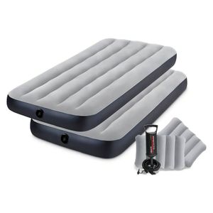 Combo 2 Colchones Inflables 1 Plaza Intex + Inflador y 2 Almohadas