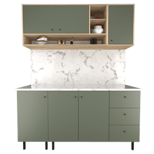 COMBO DE MUEBLES DE COCINA VERDE SAFARI DE 160 CM JOUMELA