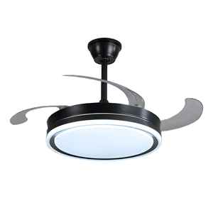 Ventilador Vitta De Techo Retráctil C/luz Cálida Y Fría 6 Velocidades 4 Aspas Diámetro 46 Cm 50hz Negro