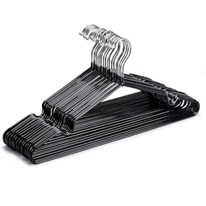 Kit X100 Percha Metálica Plastificada Hogar Actual 514 Negra