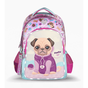 Mochila Espalda Footy Puppy 18” con Luz Led Lila