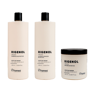 Kit Rigenol Argán Shampoo + Acond. x1000ml + Máscara x500ml Framesi