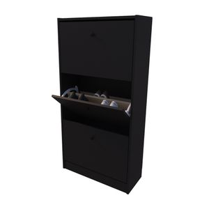 Zapatero Centro Estant Libe 18 Pares Negro Alto 121cm