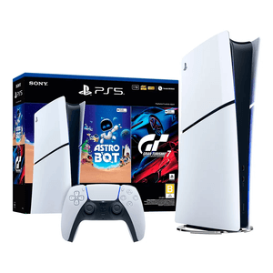Consola Playstation 5 Ps5 Slim 1tb Digital + Astro Bot Y Gt7 Blanco
