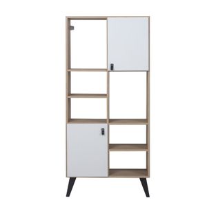 BIBLIOTECA ESTANTERIA MODULAR COLUMNA 2 PUERTAS 5 ESP LIVING LEGGERO