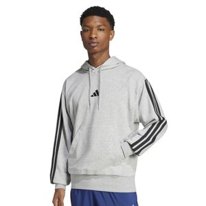 Buzo Adidas Essentials French Terry 3 Stripes Hombre Moda Gris