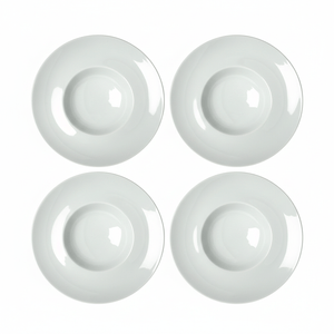 Set x 4 Platos Pasta Hondos 26 cm Blanco Porcelana