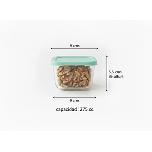 Set x 4 Hermético Contenedores Vidrio Pasabahce 275 cc Chicos