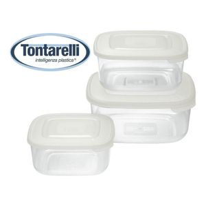 Set x 3 Hermeticos Plasticos Taper Recipiente Italianos Tontarelli
