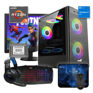 PC AMD RYZEN 3 3200G 16GB SSD 480GB WIN 11 MONITOR 19" TECLADO/MOUSE/AURICULARES/PAD