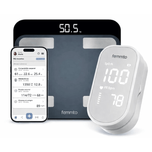 Combo balanza bluetooth & Oximetro Femmto