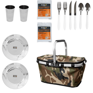 SET CAMPING CANASTA CONSERVADORA VAJILLA Y REFRIGERANT