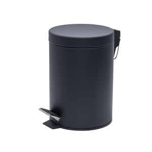 Cesto Tacho de Basura Negro Mate con Pedal