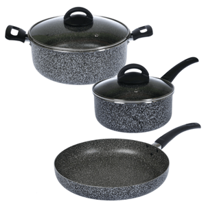 Bateria Olla Cacerola Jarro Sartén Antiadherente Pedra Gris Aston