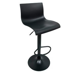 Banqueta Alta Giratoria Base Metal Altura Regulable Negra