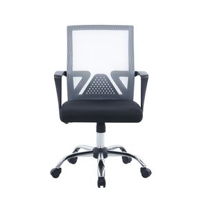 Silla De Oficina Escritorio Giratoria Gris Con Ruedas - Rex