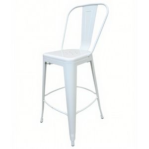 Banqueta Tolix Con Respaldo Alto Metal Brillante