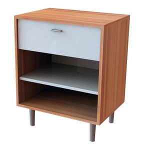 Mesa De Luz Melamina Mesita Cajon Centro Estant - Rex