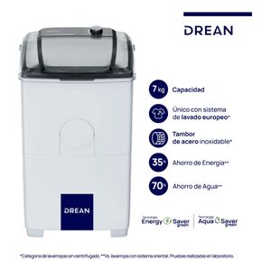 Lavarropas Semiautomático 7 Kg Blanco Drean Ltdr79sb0 Blanco