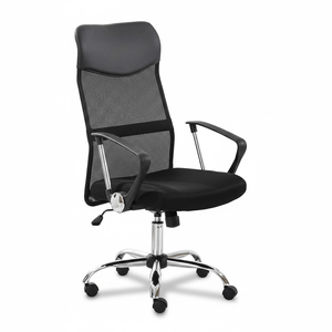 Sillon Oficina Silla Escritorio Ergonómica BM-13N Tapizado Negro Malla